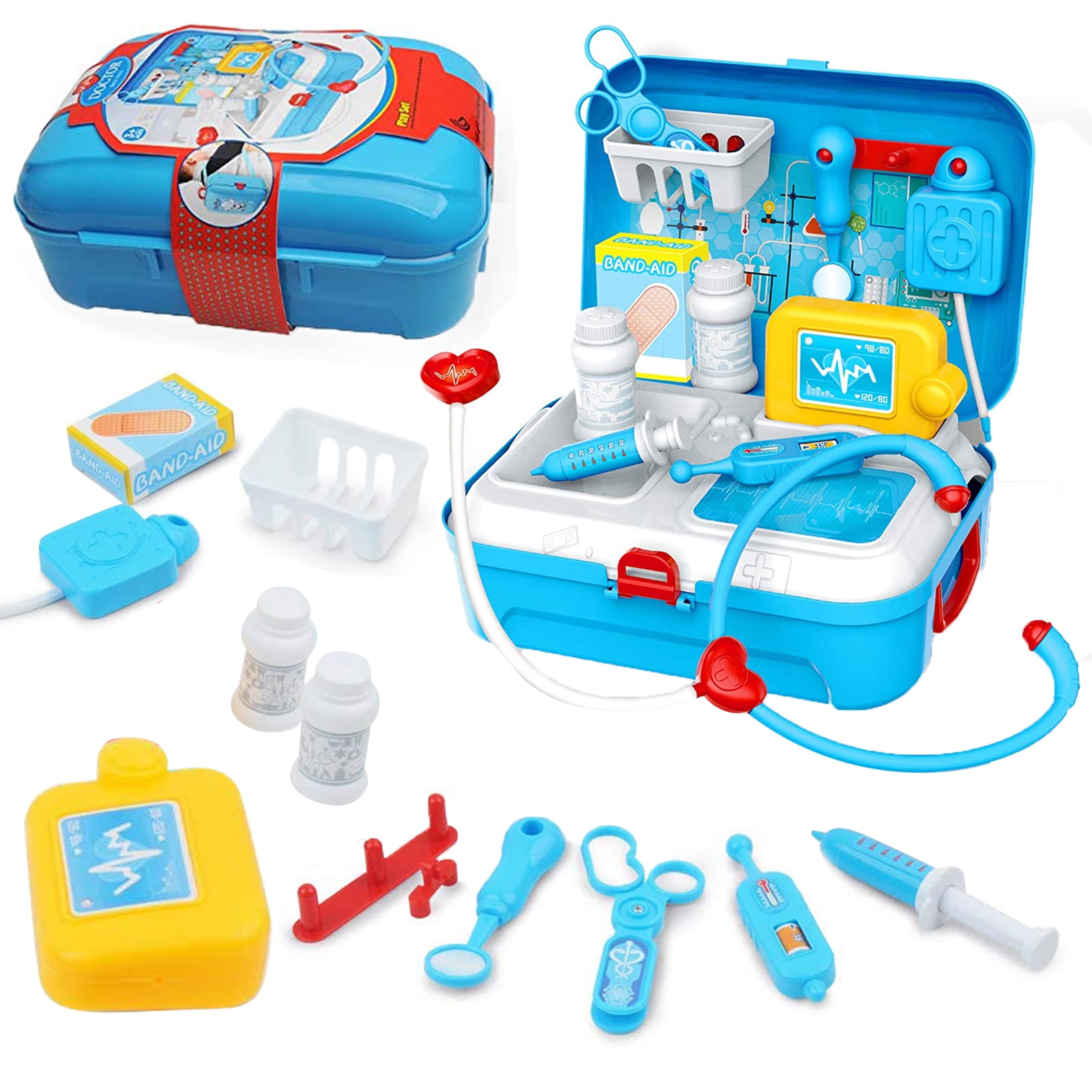 Realistic Pretend Kid Doctor Play Set, Pretend Medical Kit Toys for 3 4