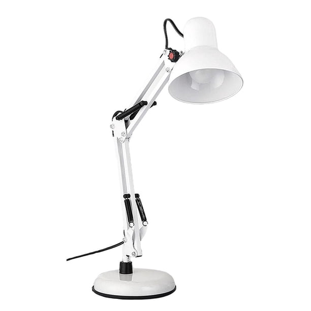 Lámpara de escritorio LED, lámpara de brazo articulado de metal con abrazadera, regulable, ideal para arquitectos que cuidan la vista. blanco