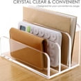 thumbnail image 6 of Pebbuoy Mail Organizer Letter Holder 3 Compartments High Strength Clear Vertical File Sorter Desk Organizer Office Supplies, 6 of 7