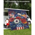 thumbnail image 3 of 4th of July RV Awning Sun Shade Screen 9'X7' Poppy Vase Mesh Sunscreen Patriotic American Flag Fireworks Awning Shade Screen with Zipper UV Blocker Completed Kits for RV Motorhome Camper, 3 of 7