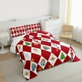 thumbnail image 3 of Manfei Christmas Nutcracker Bedding Comforter Set for Kid, Dreamy Princess Fairy Twin Comforter Sets, Retro Red Plaid Reversible Bedding Set, Luxury Bedroom Decor, 2 Pieces, 3 of 8