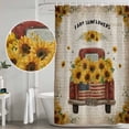 thumbnail image 5 of Vintage Sunflower Truck Shower Curtain, Waterproof Shower Curtains for Bathroom, Summer Botanical Pastoral Retro Art Washable Fabric Bathtub Curtain Set Bath Decor with 12 Hooks Standard 72"x72", 5 of 8