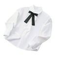 thumbnail image 1 of Uniform Shirts for Girls Ruffle Princess Lace Collar Long Sleeve Button Down Bowknot Blouse Black 12-13 Years, 1 of 3