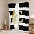 thumbnail image 3 of Erosebridal Cartoon Initial E Black Out Curtains for Girl, Stripes Lines Curtains Pack of 2 (42x63 Each), 3 of 6