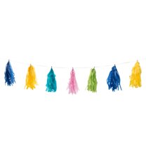 Barbie Mermaid Pennant & Tassel Party Garland – 10-Foot Long, Pink & Aqua, With 10 Pennants & 10 Tassels, For Birthday Decor