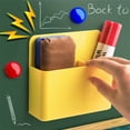 thumbnail image 6 of HYG Yellow Plastic Marker Storage Box Whiteboard Dry Erase Pen Holder Magnetic Chalk Pen Organizer for Home Office Blackboard Refrigerator Metal Locker 1 Pack, 6 of 7