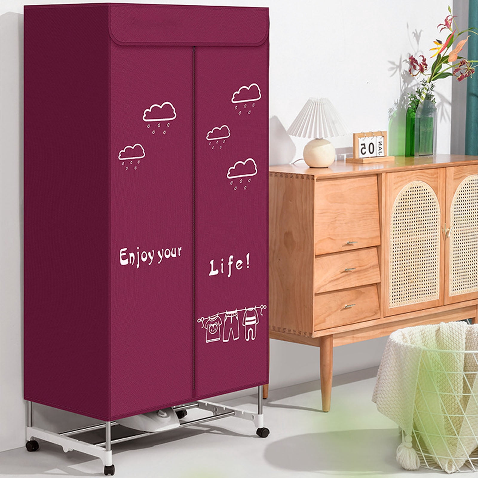 Electric Clothes Dryer, 110V 1000W Portable Clothes Dryer with Timer,  Double Layer Stackable Drying Machine, Stainless Steel Drying Rack, Portable Laundry Dryer for Apartments, RV, Home, Campers