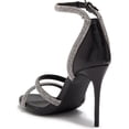 thumbnail image 2 of Lauren Lorraine Dria Rhinestone Open Toe Formal Ankle Strap Stiletto Prom Sandal (Black, 11), 2 of 5
