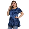 thumbnail image 4 of Womens Plus Size Short Sleeve Casual Summer Round Neck Shirts Tunics for Leggings, 4 of 6