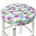 thumbnail image 3 of Lsque Strawberry And Flowers Round Bar chair cushion covers Velvet Fabric Premium Comfort Protects from Scratches and Stains for 14-17 Inch Chair- 13 inch, 3 of 7