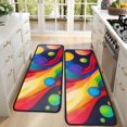 thumbnail image 4 of Kitchen Rugs Sets Of 2,Colorful Tie Dye Wave Sphere Pattern Anti Fatigue Kitchen Mat Rugs Non Slip Washable,Decorative Kitchen Floor Mats for Kitchen,Sink,Laundry,17"x47"+17"x47", 4 of 5