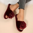 thumbnail image 6 of Women Winter Slipper Flat Heel Open Toe Slip-on Flat Shoes Women's Fashion Casual Home Indoor Slippers, 6 of 10