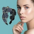 thumbnail image 2 of Unique Bargains 1 Pc Fashion Wide-side Headband 6.3"x4.92" Blue, 2 of 6