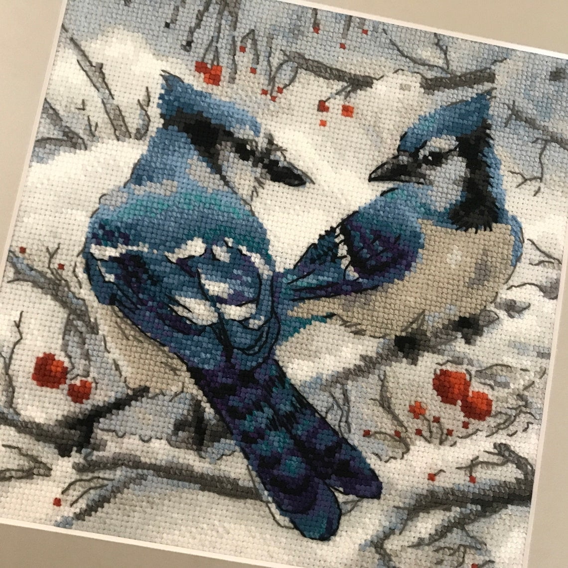 Riolis Cross Stitch Kit Blue Jays