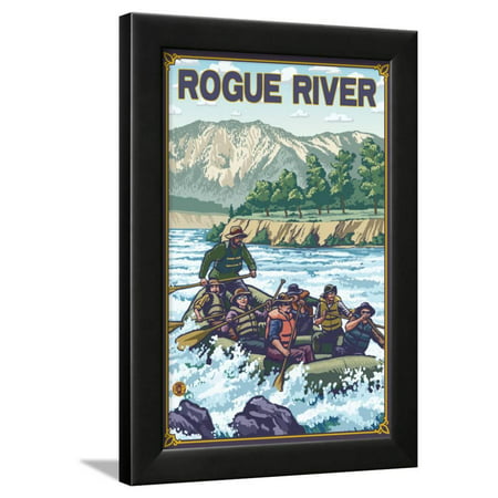 White Water Rafting, Rogue River, Oregon Framed Print Wall Art By Lantern