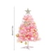 thumbnail image 3 of Uuiauoio Pink Tabletop Christmas Tree Set with Ornaments, Artificial Mini Xmas Tree for Desktop Window Mantel Decor, Holiday Decorations for Home Office Party Indoor Festive Display(With lamp), 3 of 7