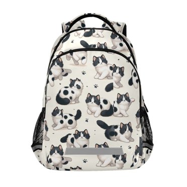 ALAZA Cute Cat Footprint Backpack Elementary School Bag Bookbag Travel Rucksack