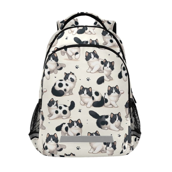 ALAZA Cute Cat Footprint Backpack Elementary School Bag Bookbag Travel Rucksack