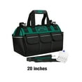 thumbnail image 3 of QualitChoice Tool Bag Woodworking Electrician Bags Storage Box Adjustable Waterproof Large Capacity Maintenance Hardware Tools Kit Black Green/20 inch 1 Pc, 3 of 6