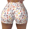 thumbnail image 2 of Balery Funny Chicken Pantalones cortos de entrenamiento estampados para mujer, sin costuras, ajustados, para gimnasio, yoga, correr, deportes, ejercicio activo, fitness.-Medium, 2 of 8
