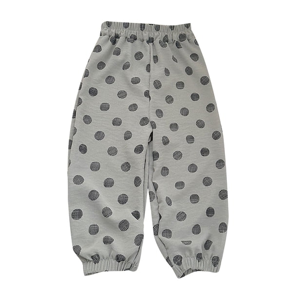 Odeerbi 6M-11Y Niños Niñas Estampado Puntos Algodón Jogger Pantalones Verano Lindo Transpirable Casual Pantalones