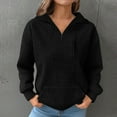 thumbnail image 2 of BiZtdJrK Womens Quarter Zip Sweatshirts Lapel Collar Waffle Pullover Tops Lightweight Casual Fall Fashion Outfits Black XXL, 2 of 10