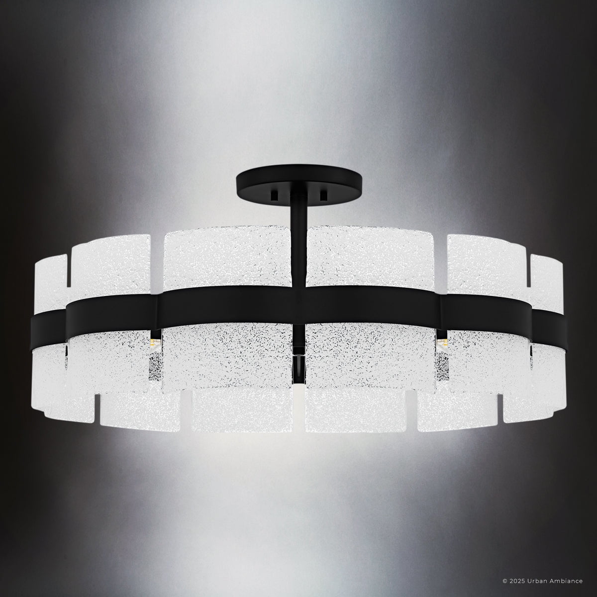 Luxury Contemporary Ceiling Light, Matte Black, UQL6500