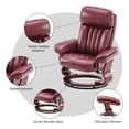 thumbnail image 2 of Mcombo Reclining Chairs with Ottoman, 360 Degrees Swivel Recliners with Massage, Faux Leather Ergonomic Lounge Chairs for Living Room Bedroom 4999(Burgundy), 2 of 9