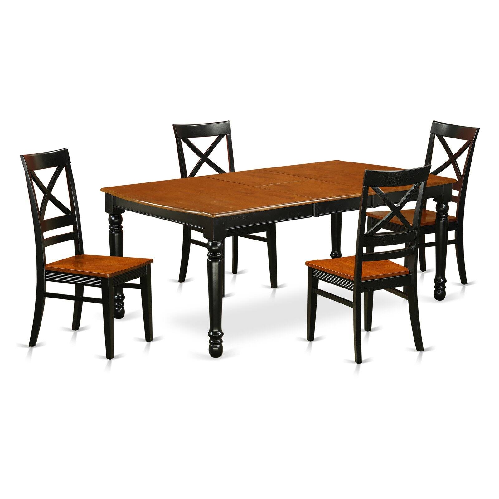East West Furniture Dover DOQU5 Five Piece Extension Dining Table Set