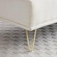 thumbnail image 4 of 56.3"End of Bed Bench, Modern Ottoman Bench, Velvet Fabric Upholstered 2 Seater Sofa Couch, Entryway Ottoman Bench, Fuzzy Sofa Stool Footrest ,Window Bench with Gold Metal Legs for Living Room Bedroom, 4 of 7