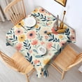 thumbnail image 2 of Pioneer Flower Floral Print Pattern Square Tablecloth,Waterproof Square Table Cover,Wipeable Spillproof Washable Table Cover for Home Kitchen Party Decor 42"X42"(107x107cm), 2 of 6