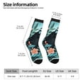 thumbnail image 2 of Fuzoiu Black Panther Floral Illustration Print Athletic Crew Socks for Men & Women,Casual Crew Socks,Above Ankle Crew Socks for Business, Casual, 2 of 6