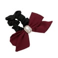 thumbnail image 5 of Unique Bargains 1 Pc Grace Square Pearl Bow Scrunchie Hair Elastic Band Red, 5 of 5