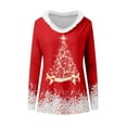 thumbnail image 4 of Womens Fall Christmas Tops V Neck 3/4 Sleeve Tree Print Shirts Casual Gift Tops, 4 of 5
