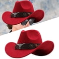 thumbnail image 3 of 2x Sombreros de vaquero de decoración informal Adultos Mujeres Hombres Otoño Viajes cortos Gorras de Rosado rojo Salvador Sombrero de vaquero, 3 of 9