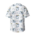 thumbnail image 6 of Lsque Music Shark print Men's Cuban Collar Short Sleeve Shirt Summer Beachwear Casual Button Down Fashionable Vacation Leisure Shirt-Medium, 6 of 7