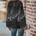 thumbnail image 4 of Blusa de manga larga con cuello en V para mujer, informal, sexy, a la moda, con estampado de Halloween Pompotops FGAJ14648, 4 of 8