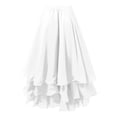thumbnail image 5 of Wxolcjlv Womens Chiffon High Low Maxi Skirt Elastic Waist Tiered Skirts, 5 of 5
