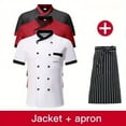 thumbnail image 2 of 2Pcs Set with Apron Chef Uniform Long-sleeved Catering Hotel Work Clothes Men and Women Chef Uniforms Western Restaurant Hotel Chef Overalls Long-sleeved Breathable, 2 of 5