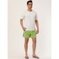 thumbnail image 4 of Lars Amadeus Shorts de ba?o de cintura con cordón y forro de malla a rayas de verano para hombre con bolsillos Verde 32 Unique Bargains Short, 4 of 6