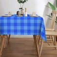 thumbnail image 3 of YFYANG Rectangular Polyester Table Cloth Dark Blue Plaid Pattern Table Cover for Indoor Outdoor Kitchen Restaurant Table Decoration Tablecloths，54" X 72", 3 of 9