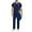 Dark Blue, variant on SwiftWear Black Scrub Set for Men, Cross V-Neck Scrub Top & Drawstring Cargo Scrub Pants, Stretchy Comfy Work Uniform L