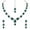 Green, variant on Indian Women's Silver Plated Jewelry Choker Set, Rhinestone Crystal Drop Prom Party Accessories Wedding Bride Earrings Necklace Set