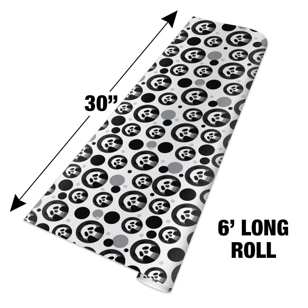 Panda Skull Optical Illusion Spooky Premium Kraft Gift Wrap Wrapping Paper Roll 