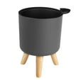 thumbnail image 1 of LOVIVER Pot de Fleurs Rond avec Pieds en Bois Intérieur Extérieur Pot de Fleurs sur Pied Gris G, 1 of 8