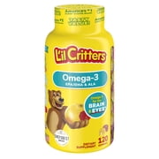 Lil Critters Kids Omega-3 Gummy Vitamins with 3 fatty acids, DHA, EPA & ALA, Citrus Flavors, 120 ct