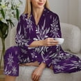 thumbnail image 6 of Lsque Snowflake Gradient Purple Pattern Long Sleeve Pajama Set for Women - Soft 2-Piece Sleepwear and Loungewear Set with Pockets, Comfy Nightwear-Medium, 6 of 7