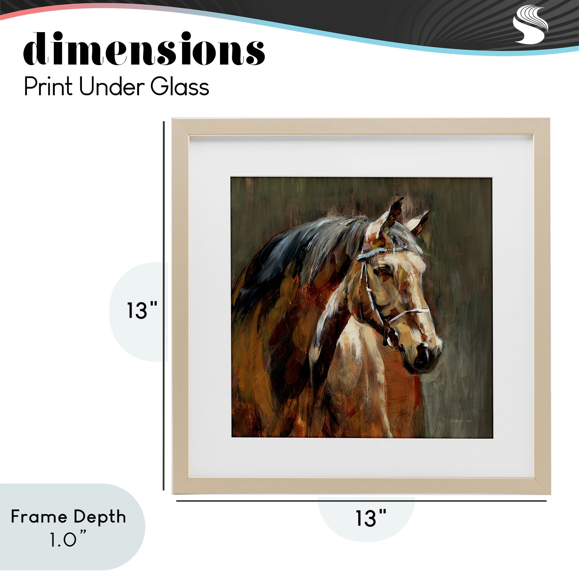 Stupell Industries Horse in Stable at Dusk Birch Framed Print Under Glass, design by Danhui Nai