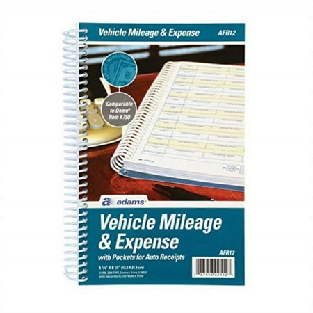 Adams Vehicle Mileage and Expense Journal, 5-1/4" x 8-1/2" (AFR12)