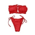 thumbnail image 2 of Fiomva Women Bikinis Set Summer Strapless Ruffles Swimsuits, 2 of 6